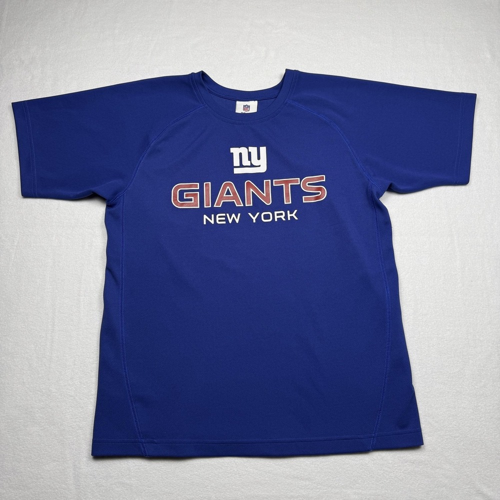 New York Giants Shirt Boys XL Blue NFL Football Performance Tee Team Apparel